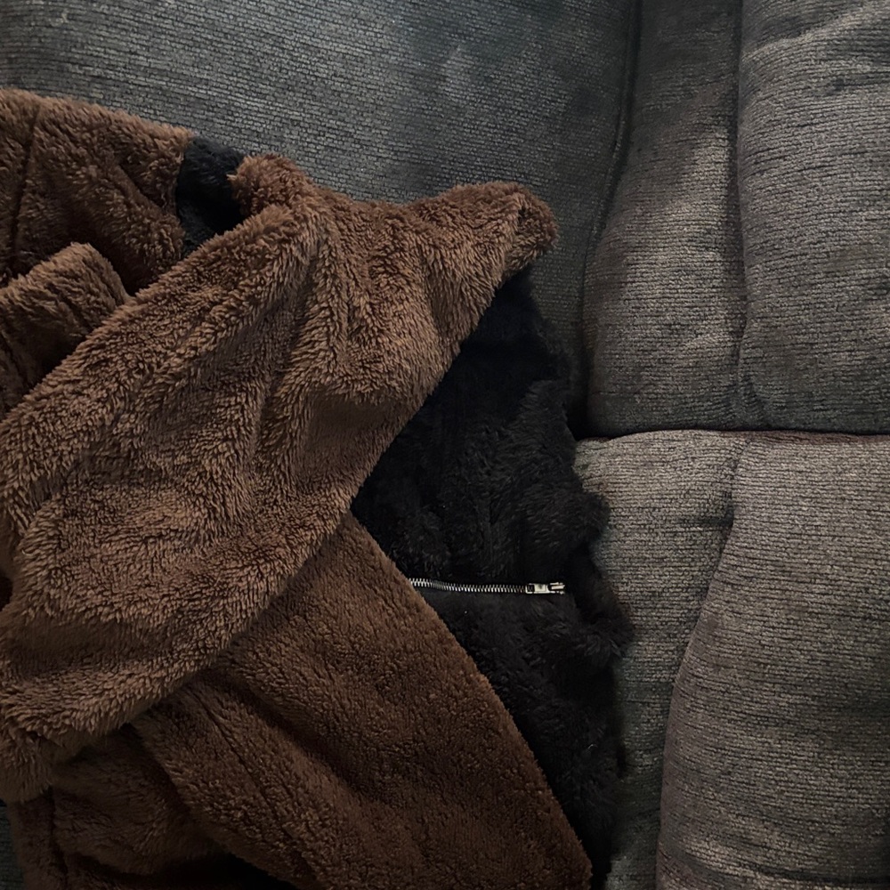 Kittenish Black and Brown Sherpa Jacket